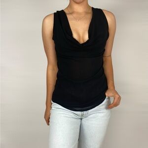 RED HAUTE Draped Neckline Cowl Tank Top‎ Work Sleeveless Business Stretch Sz S